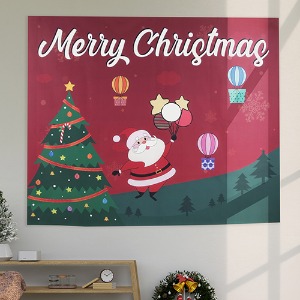 크리스마스 현수막(180x150) 산타레드